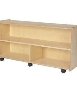 Childcraft Mobile Storage Unit with Locking Casters, 3 Compartment, 47-3/4 x 14-1/4 x 24 Inches