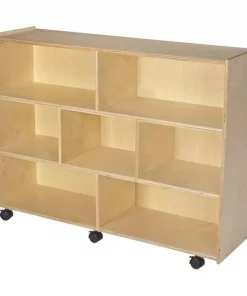 Childcraft Mobile Compartment Storage Unit, 7 Compartments, 47-3/4 x 14-1/4 x 36 Inches