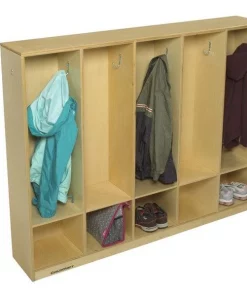 Childcraft Coat Locker, 5 Sections, 53-3/4 x 9-5/8 x 42 Inches