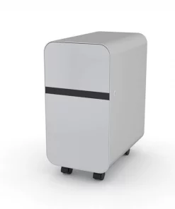 Storage Solutions 19.5"x12.18'x20.12 "Wally" Mobile Storage Pedestal Steel Filing Cabinet on Casters Light Gray Finish