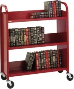 Bretford L330 Book/Utility Truck W/ 3 Slanted, Single Sided Shelves. 4In