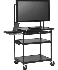 Bretford Flat Panel Cart W/Laptop Shelf For 26In, -42In, Monitors W/6-Outlet