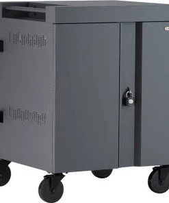 Bretford Charging Cart Ac For 16 Devices, Back Panel, 1.4 Inch W Slots, Concrete