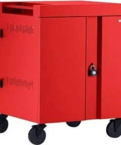 Bretford Ac Charging For Up To 32 Devices, 90Deg Outlets, Red Finish