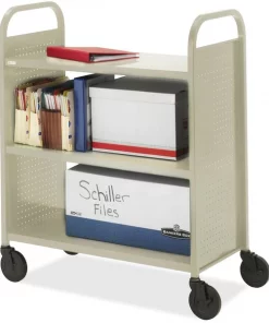 Bretford Book/Utility Truck Cart w/ 3 Flat Shelves, w/ Black Twin Wheel