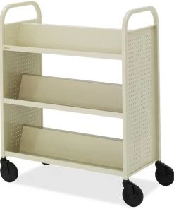 Bretford Book/Utility Truck Cart w/ 3 Doubled-Sided Slanted Shelves, w/ Black