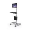 Mooreco Beta Cart: Mobile Sit/Stand Workstation/Av Cart; Includes Single