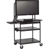 Bretford Flat Panel Multimedia Cart W/Laptop Shelf For 26-42 Inch Monitor-Black