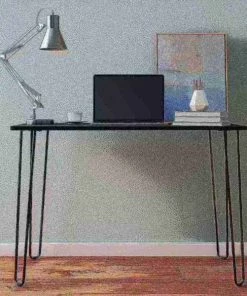 Hastings Home Hairpin Leg Computer Desk, Black