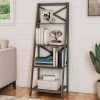 Hastings Home Ladder Bookcase X Back Frame, Gray