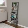 Hastings Home 5-Tier Ladder-Style Bookcase, Gray