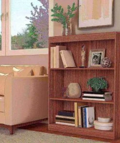 Hastings Home 3-Tier Open Front Bookshelf, Brown