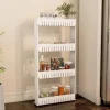 Hastings Home Mobile Shelving Unit Organizer, 4 Storage Baskets, Slim Slide Out Pantry Storage Rack