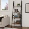 Hastings Home 4-Tier Ladder-Style Bookcase, Gray