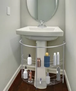 Hastings Home Pedestal Sink 2-Shelf Organizer