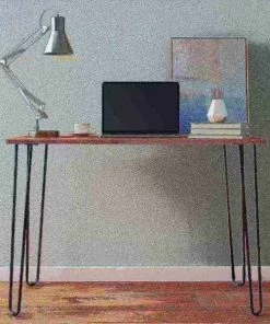 Hastings Home Hairpin Leg Computer Desk, Brown