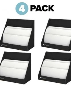 Adiroffice 3 Tiered Cardboard Bookshelf, Black, PK4