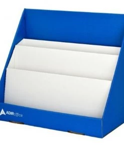 Adiroffice 3 Tiered Cardboard Bookshelf, Blue, PK4