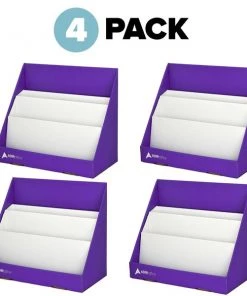 Adiroffice 3 Tiered Cardboard Bookshelf, Purple, PK4