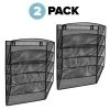Adiroffice Steel Mesh 5-Pocket Wall-Mounted Magazine Rack, PK2