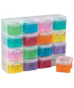 Really Useful Box 6663017 11 x 8.81 x 2-9.16 in. Stackable Storage Box - Assorted Color; Pack of 4