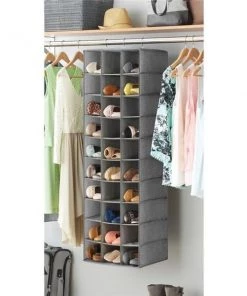 Whitmor 5034175 Fabric Hanging Shoe Shelves; Gray