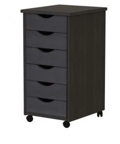 Adeptus Usa Adeptus Solid Wood 10016 6 Drawer Roll Cart - Black