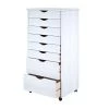 Adeptus Usa Adeptus Solid Wood 76182 11 x 17 in. 6 Plus 2 Drawer Wide Roll Cart White