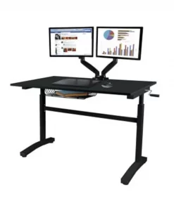 Atlantic 33908049 Sit Stand Adjustable Desk; Black