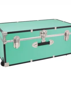 Seward Trunks SWD00158-TL 30 in. Footlocker Trunk with Wheels & Lock; Teal