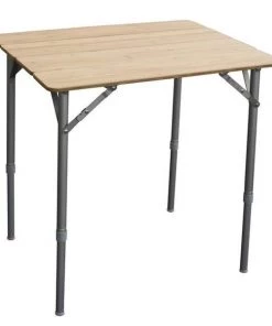 Buffalo Corp Buffalo Tools FFBAT25 25.75 x 17 in. Adjustable Height Folding Bamboo Table with Carry Bag; Brown