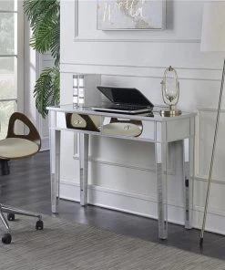 Convenience Concepts 413372 Gold Coast Mirrored Desk Vanity