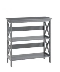 Convenience Concepts 203030GY Oxford 3 Tier Bookcase; Gray