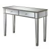 Highboy Gold Coast Mirrored Desk Vanity in Weathered White; Mirror
