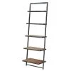 Convenience Concepts 413155NABL Laredo 5 Tier Ladder Bookcase & Shelf; Natural & Antique Black Frame - 24 x 72.25 x 14.25 in.