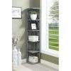 Convenience Concepts 203280GY Omega 5 Tier Corner Bookcase - Gray