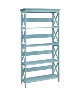 Convenience Concepts 203050SF Oxford 5 Tier Bookcase; Sea Foam - 31.5 x 11.75 x 59.75 in.