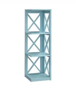 Convenience Concepts 203070SF Oxford 3 Tier Corner Bookcase; Sea Foam - 12 x 12 x 38.5 in.