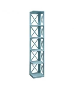 Convenience Concepts 203080SF Oxford 5 Tier Corner Bookcase; Sea Foam - 12 x 12 x 63.75 in.