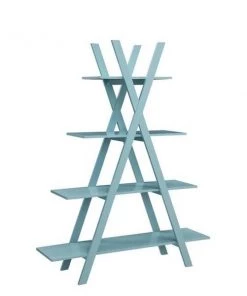 Convenience Concepts 203060SF Oxford A Frame Bookshelf; Sea Foam - 45.75 x 13 x 59 in.