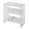 Convenience Concepts 131559WM Soho Bookcase; White Faux Marble & Glass - 24.25 x 12 x 27.75 in.