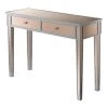 Convenience Concepts 413372CPKSS Gold Coast Mirrored Desk; Silver & Rose