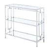 Convenience Concepts 135033GLCRO Town Square Chrome 3 Tier Bookcase; Clear Glass