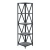 Convenience Concepts 161825WGYBL Tucson Metal 5 Tier Corner Bookcase; Weathered Gray & Black