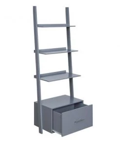 Convenience Concepts 8043491GY American Heritage Ladder Bookcase with File Drawer; Gray