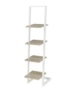 Convenience Concepts 131499WIW Designs2Go 4 Tier Ladder Bookshelf; Ice White & White - 13.5 x 13 x 56 in.