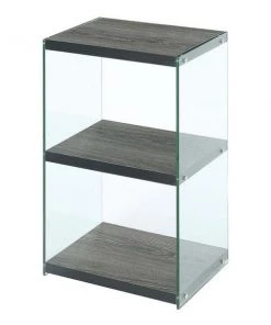 Convenience Concepts 131533WGY 15.75 x 12 x 27.75 in. SoHo 3 Tier Tower Bookcase; Weathered Gray