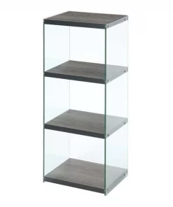 Convenience Concepts 131544WGY 15.75 x 12 x 40.75 in. SoHo 4 Tier Tower Bookcase; Weathered Gray