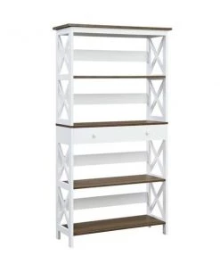 Convenience Concepts 203051WDFTW Oxford 5 Tier Bookcase with Drawer - 31.5 x 11.75 x 59.75 in.