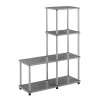 Convenience Concepts 151077GY Designs2Go Multi Shelf L Bookshelf; Gray
